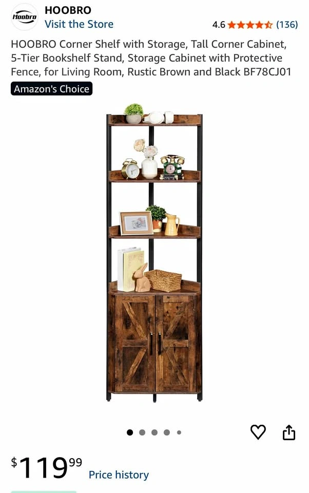 Corner Cabinet with shelves