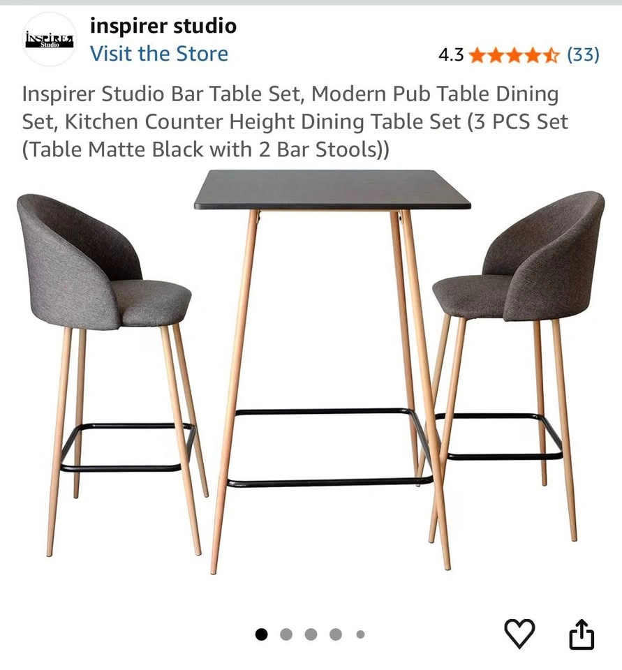 Bar Table with 2 Chairs - photo 2