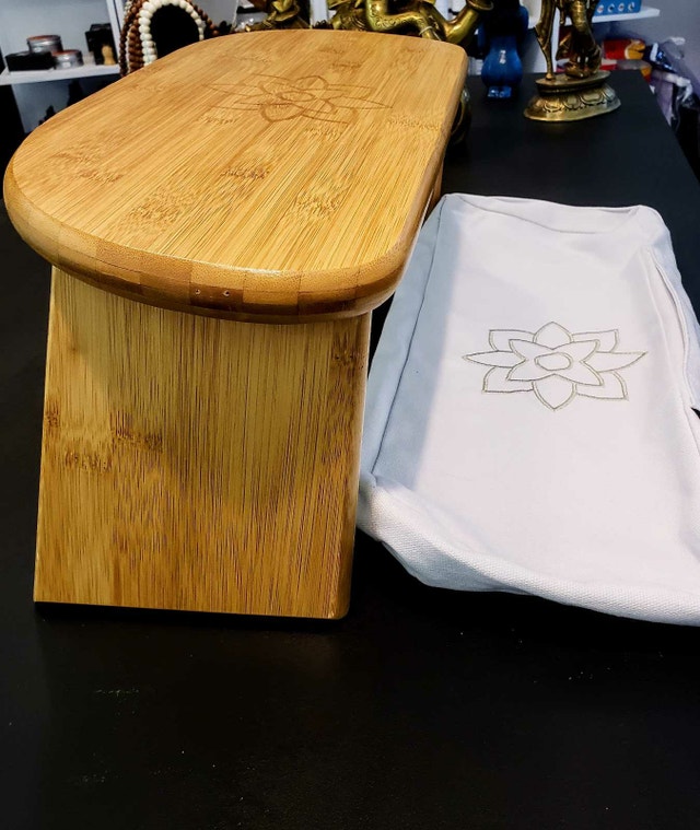 Folding Meditation Bamboo Bench - photo 4