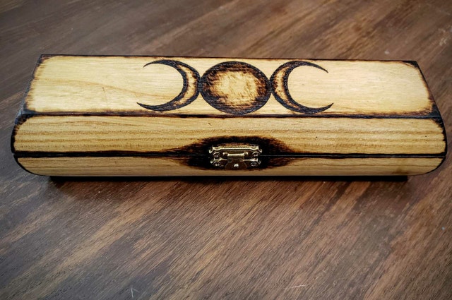 Triple Moon Wood Box