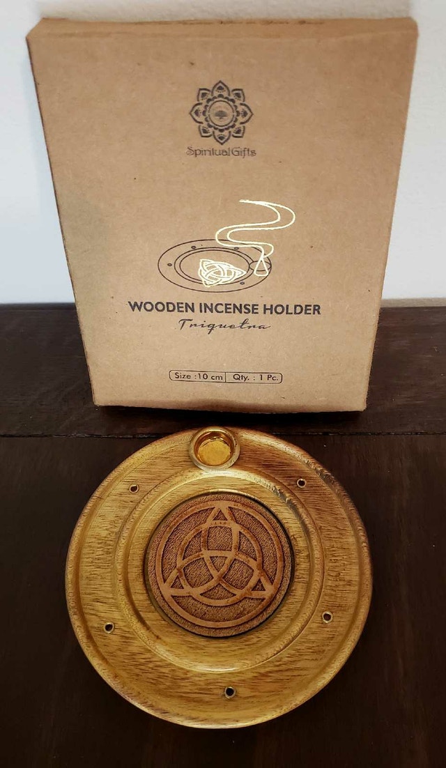 Round Wood Incense Holder - photo 2