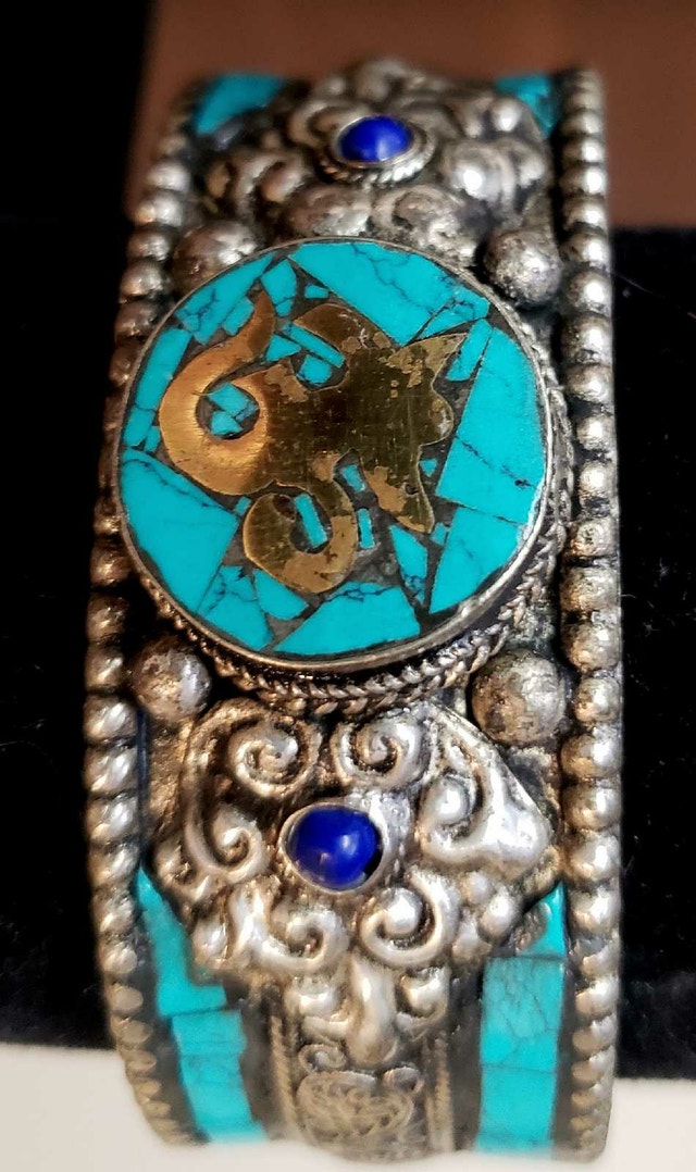 Tibetan Mosaic Om Cuff Bracelet - photo 2