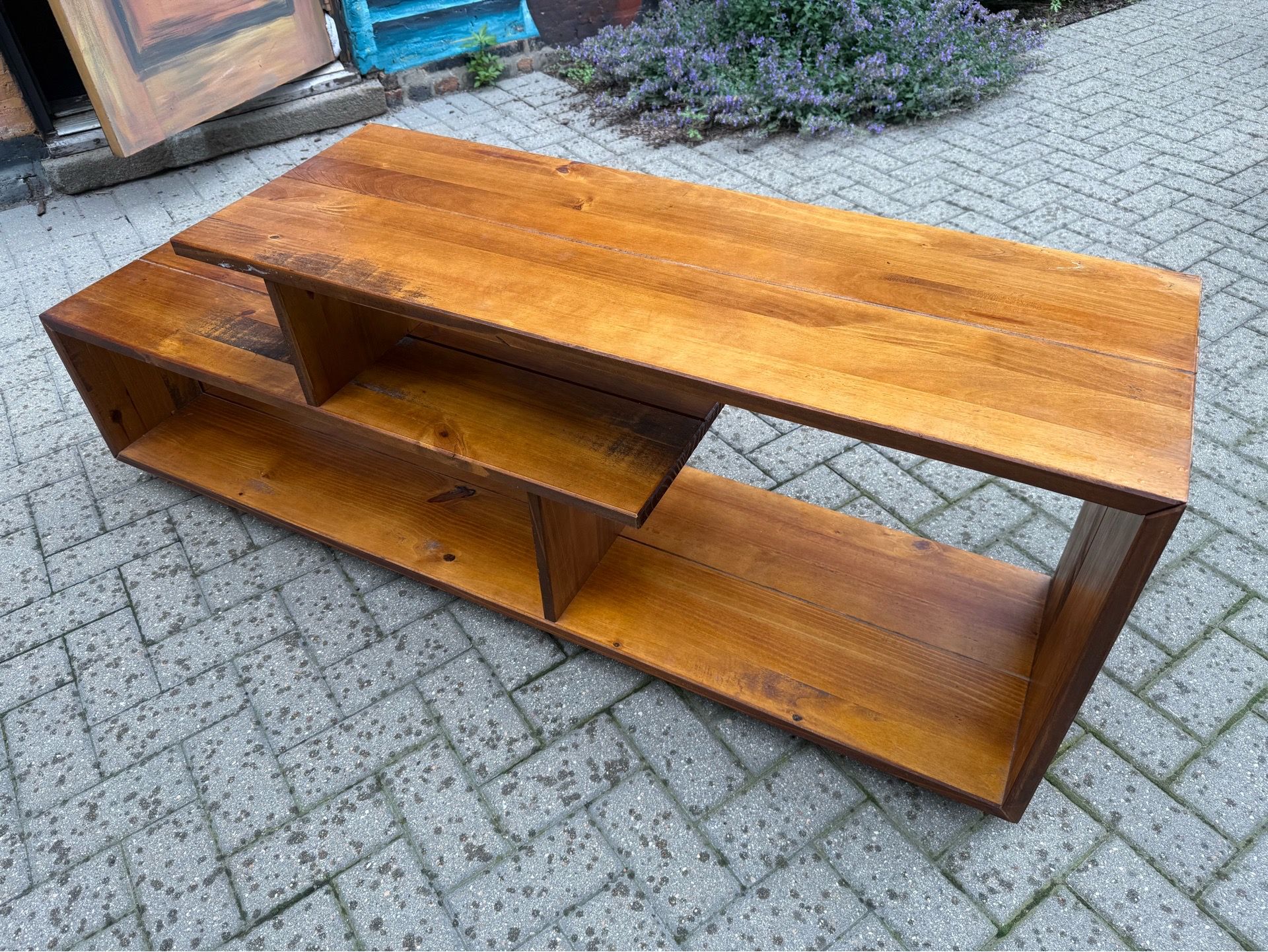 Walker Edison 60 in. Rustic Solid Wood TV Stand (Amber) - photo 5
