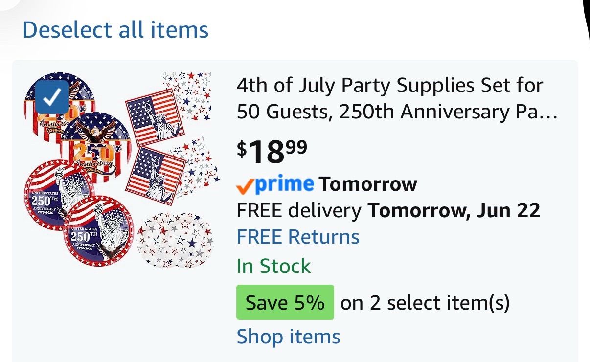 4th of July Party Supplies Set for 50 Guests - photo 4