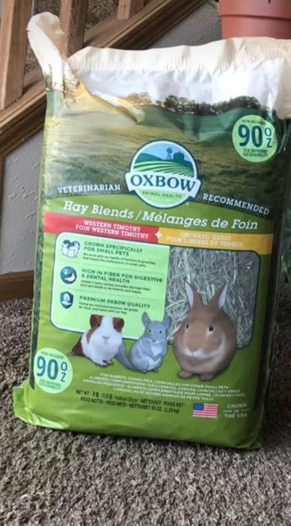 Oxbow Guinea Pig & Rabbit Food, 90 oz. Bag - New Sealed