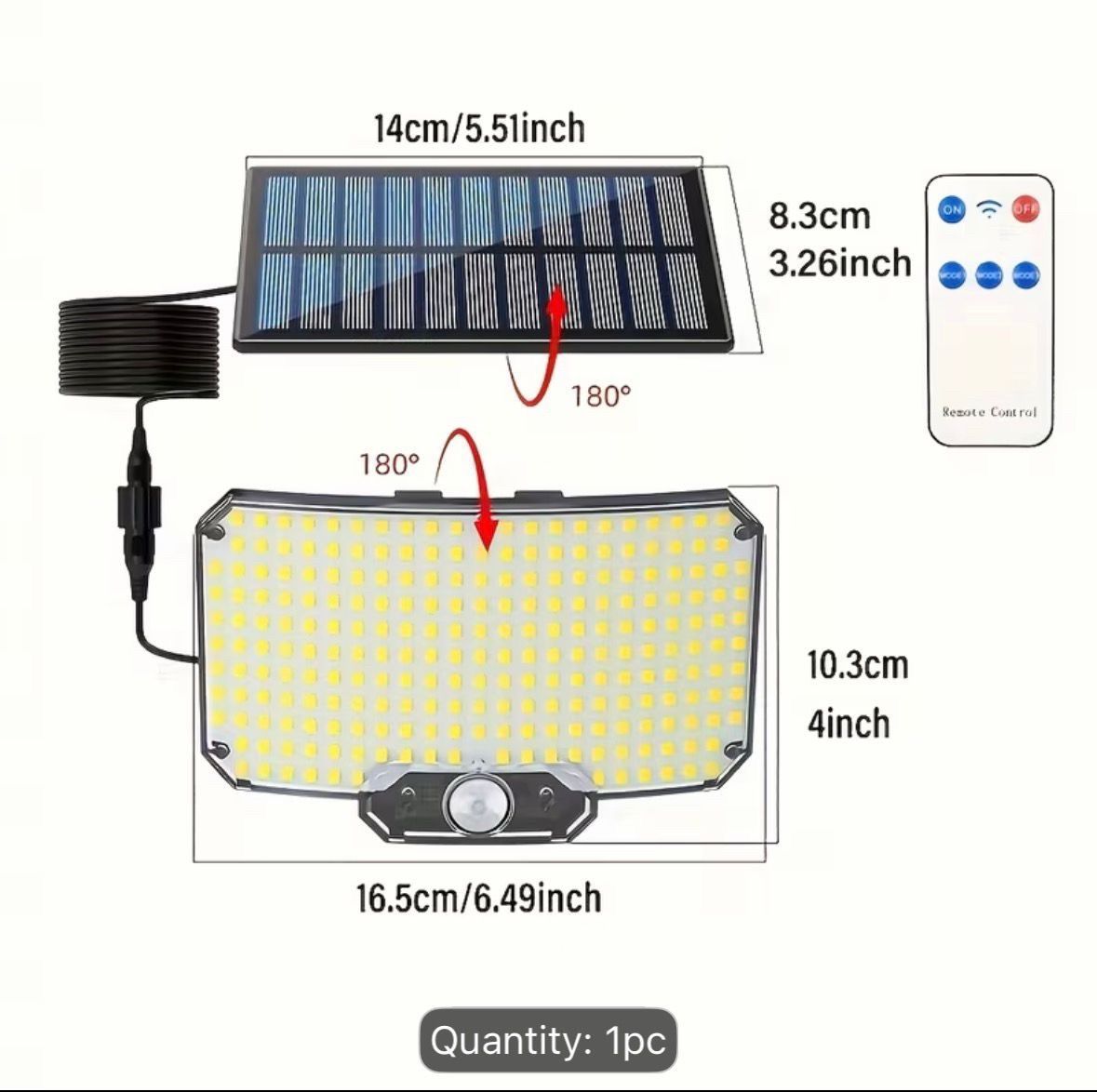 234 LED Outdoor Solar Light with Motion Sensor & Remote - photo 4