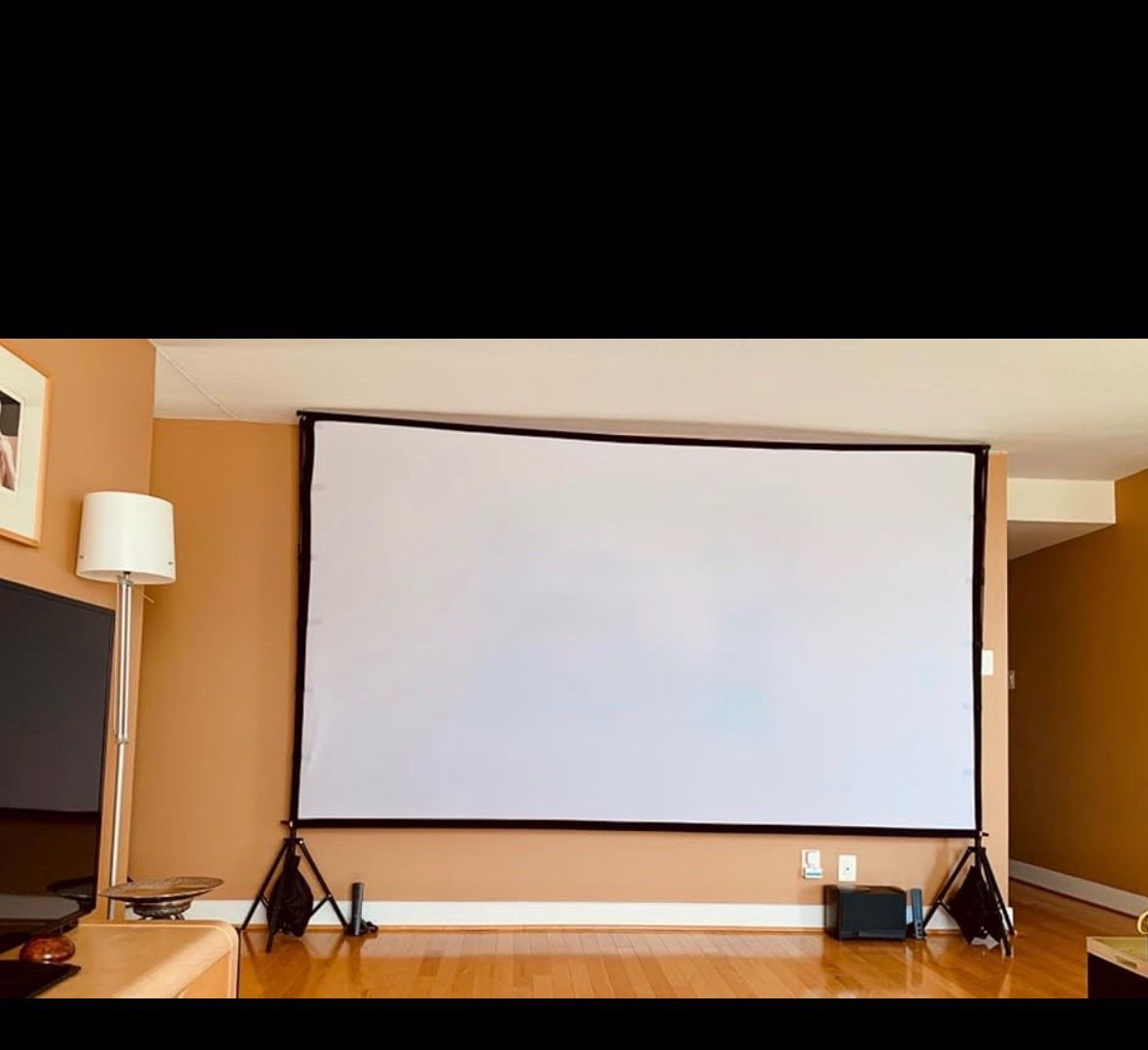 150 inch Portable Projector Screen with Stand and LED Lights - photo 5