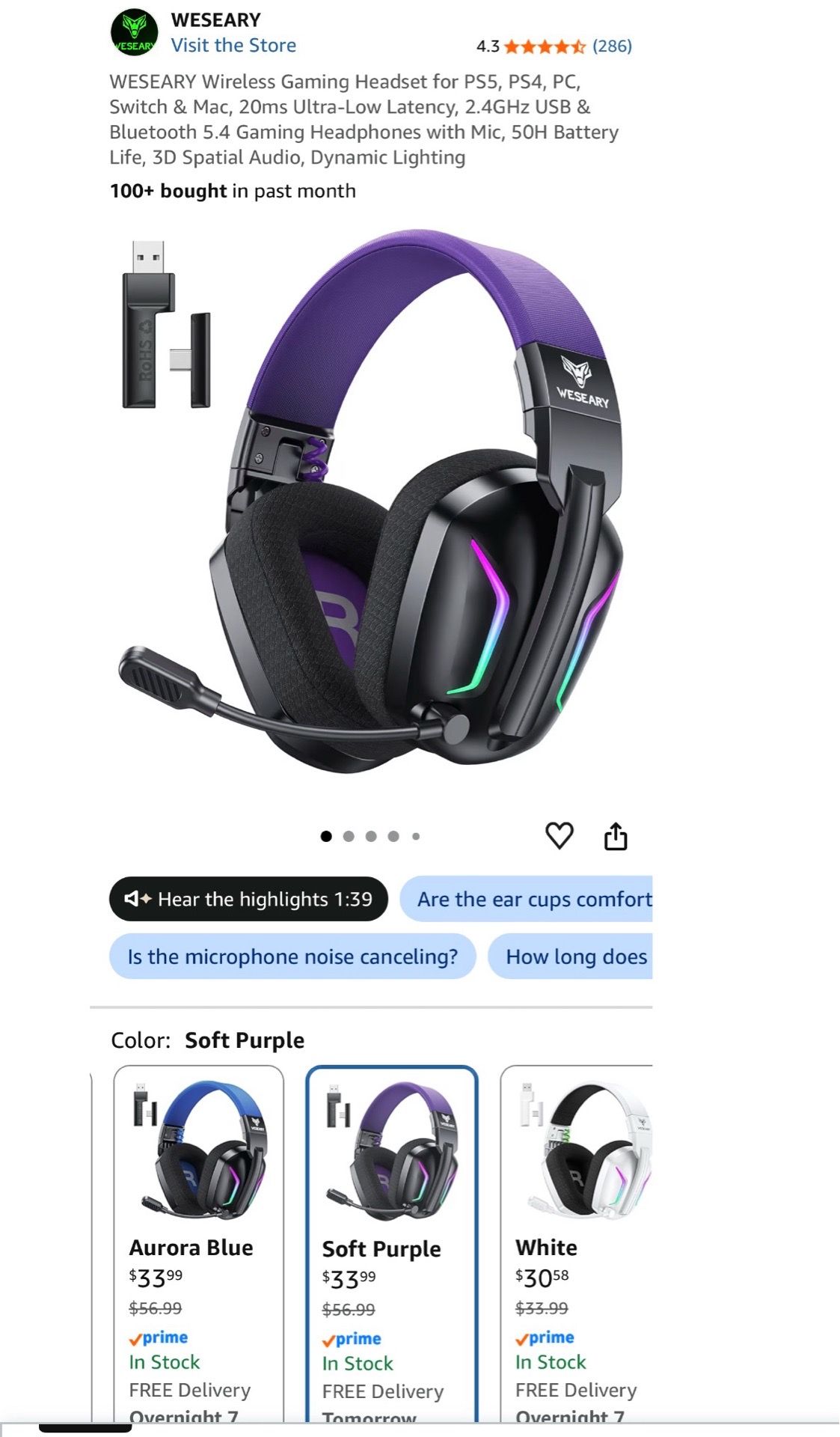 Wireless Gaming Headset for PS5, PS4, PC, Switch & Mac - photo 3