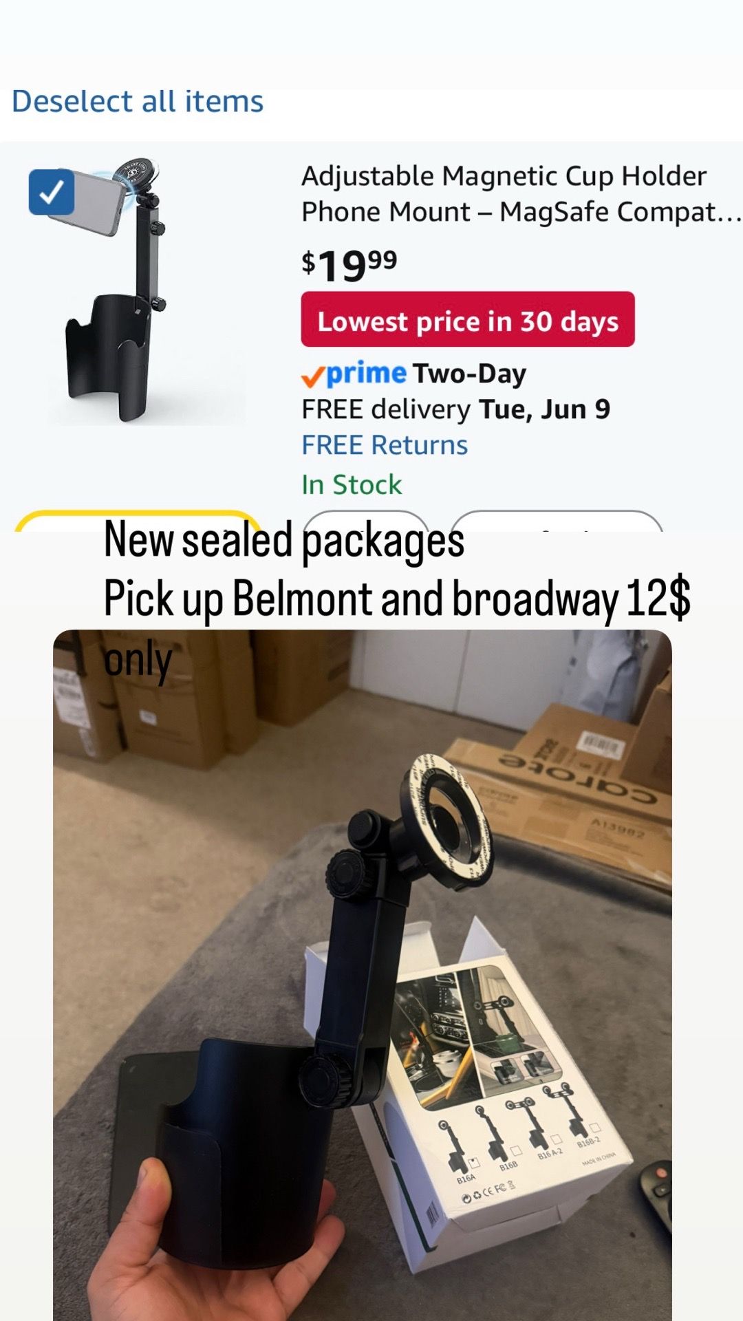 Adjustable Magnetic Cup Holder Phone Mount