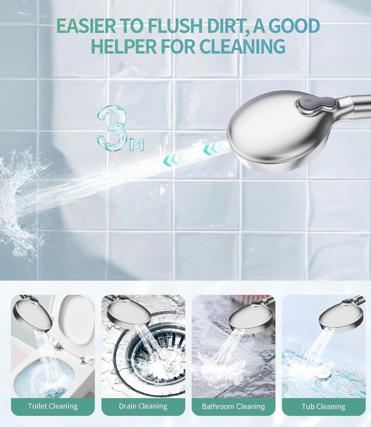 Filtered Shower Head with Handheld 9 Spray Mode - photo 5