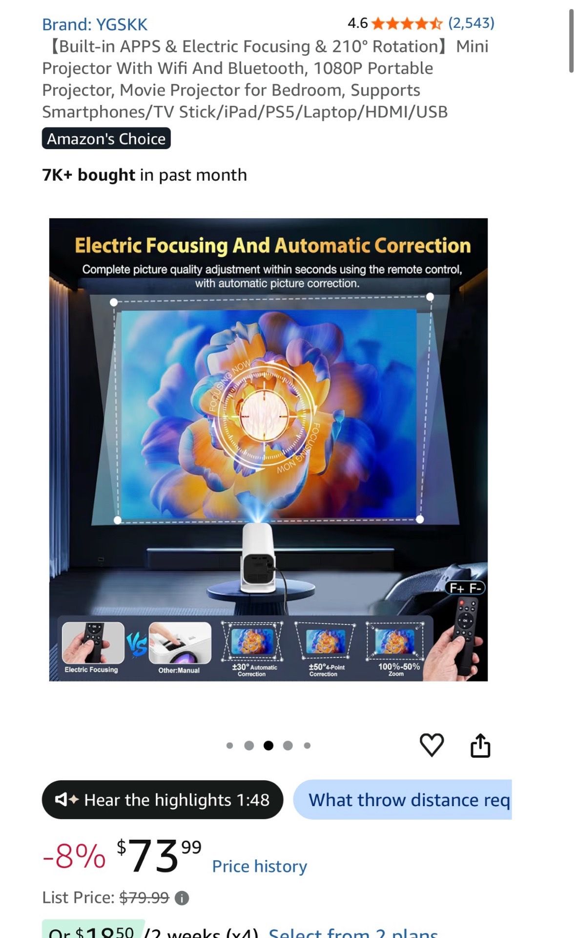 Portable 1080P Outdoor Movie Projector with Android/WiFi/BT - photo 4