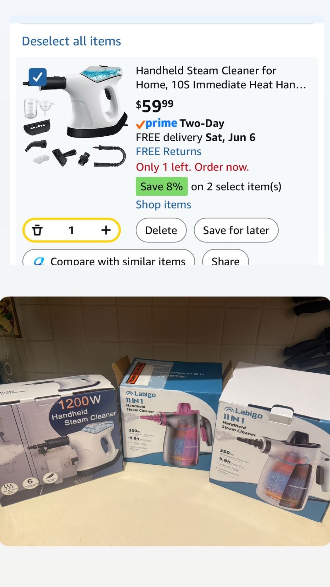 Handheld Steam Cleaner with 9 Accessories