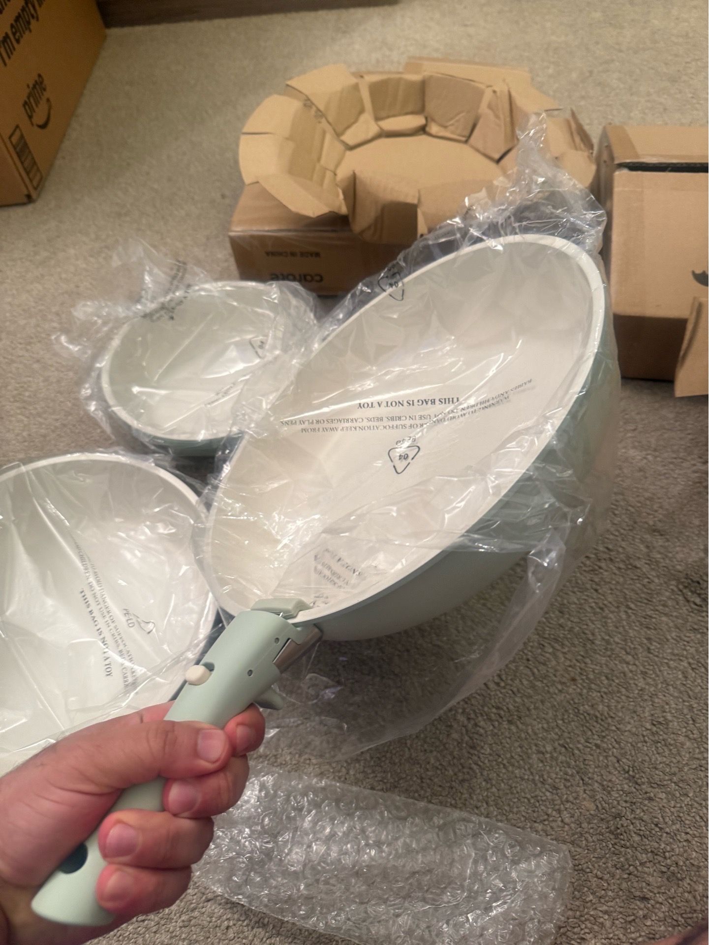 CAROTE 5pcs Non-Stick Pots and Pans Set with Detachable Handle - photo 5