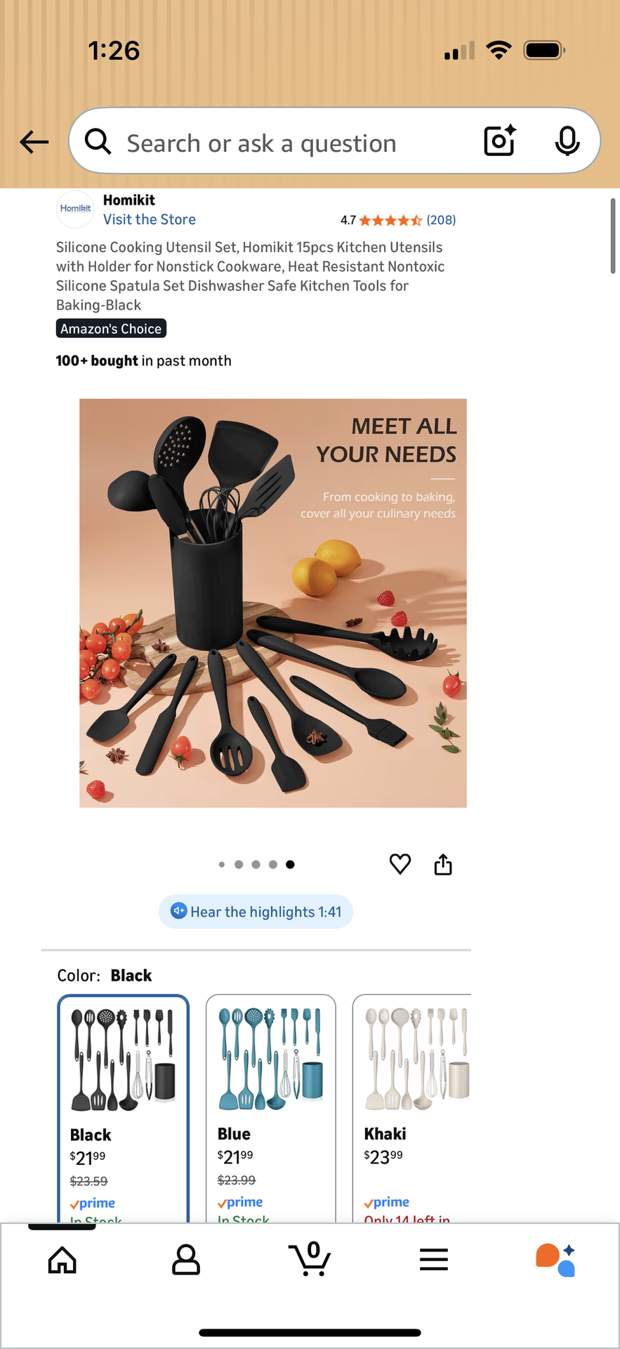 Silicone Cooking Utensil Set with Holder - photo 5
