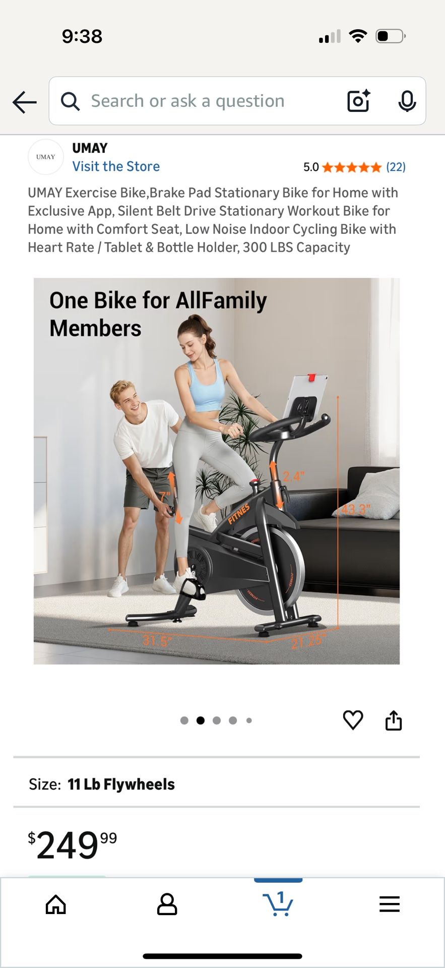 Exercise Bike for Home, Stationary Bike with 300lb Capacity - photo 4