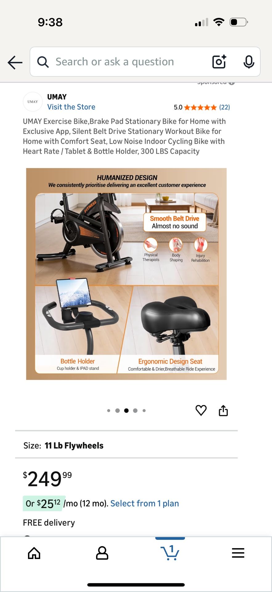 Exercise Bike for Home, Stationary Bike with 300lb Capacity - photo 5