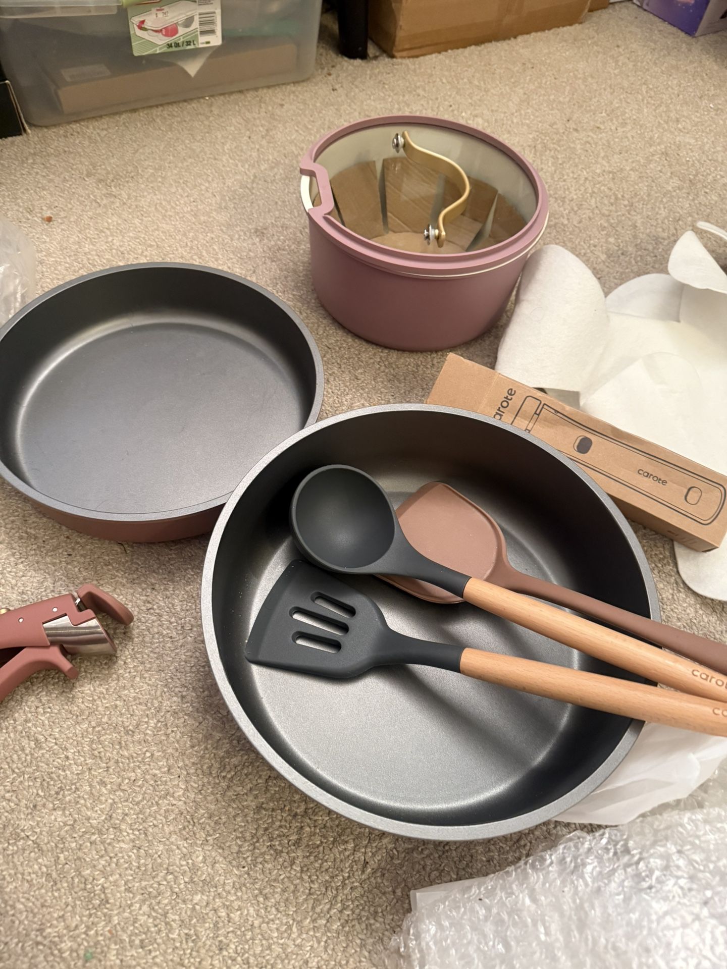 Granite Nonstick Cookware Set with Detachable Handle