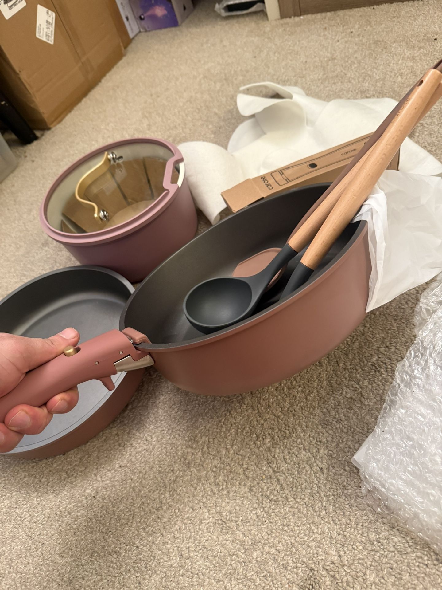 Granite Nonstick Cookware Set with Detachable Handle - photo 4