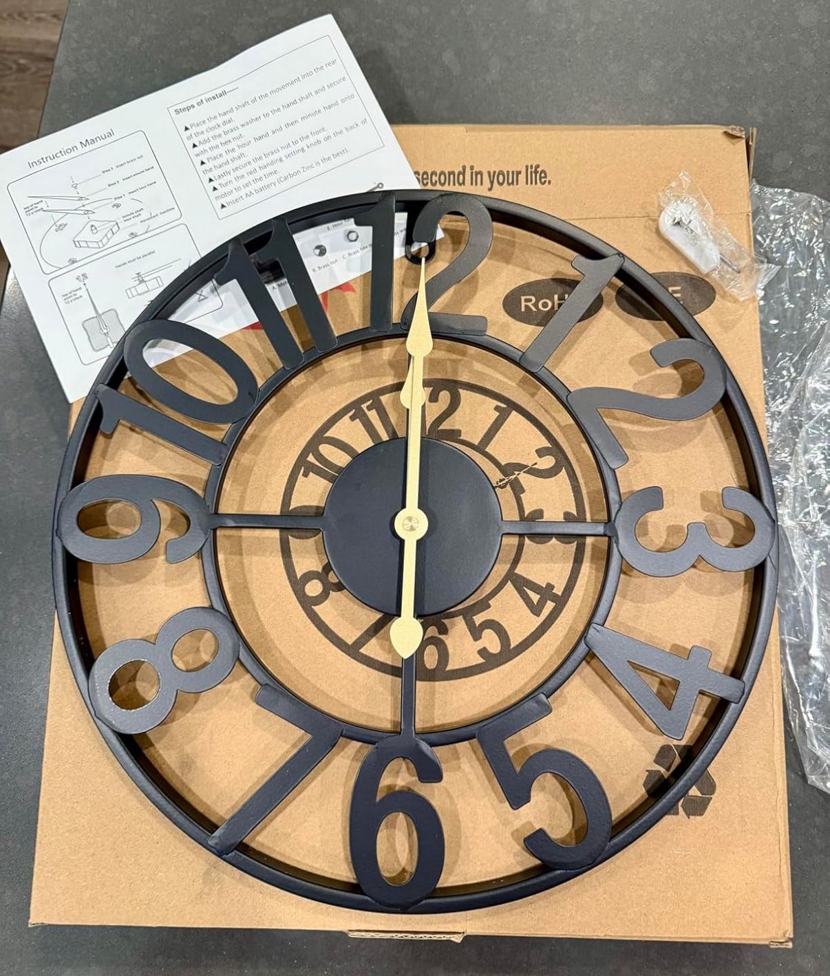 14 in Vintage Retro Mid Century Decorative Metal Wall Clock