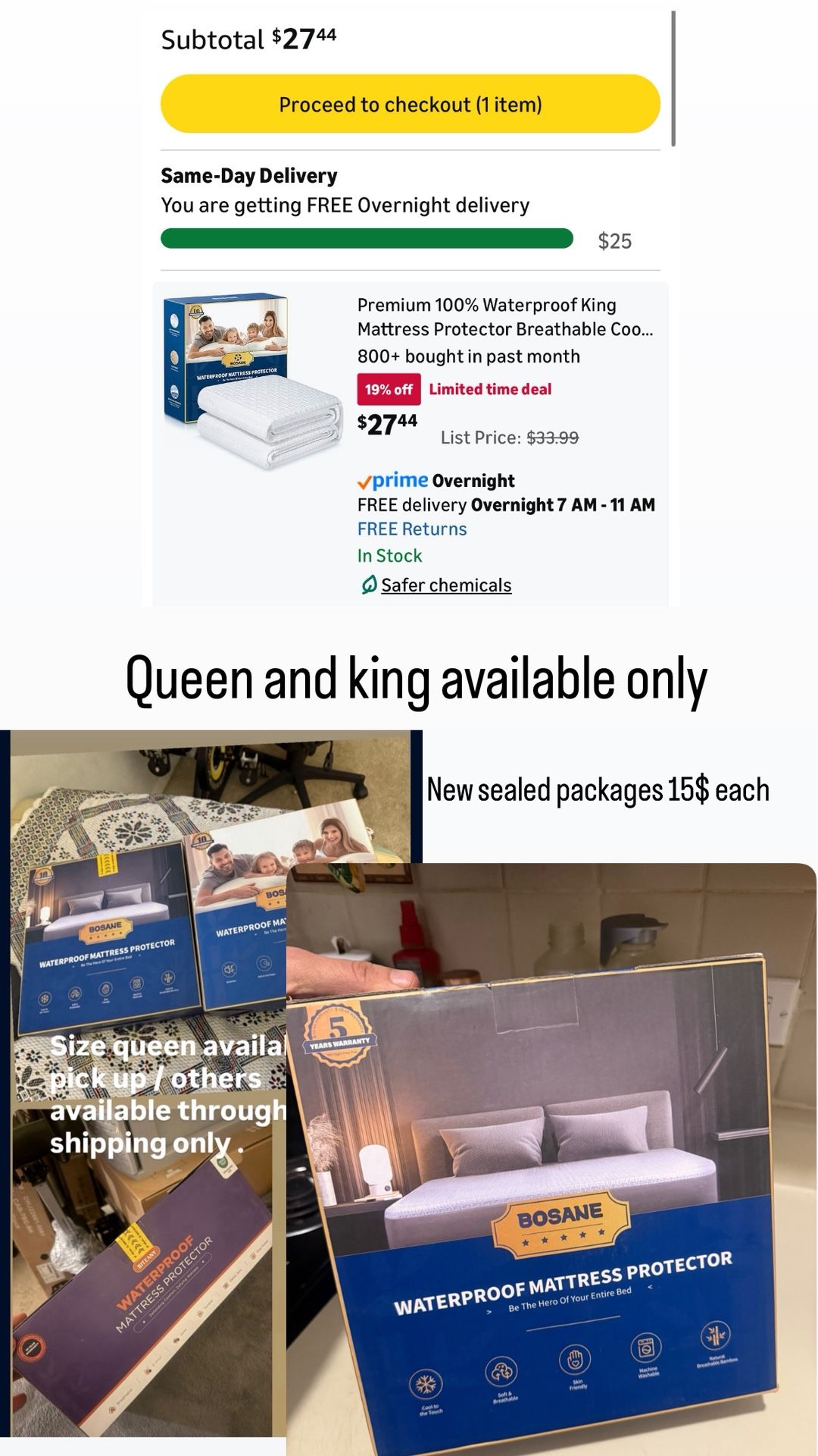 100% Waterproof King Mattress Protector Breathable Cover - photo 2