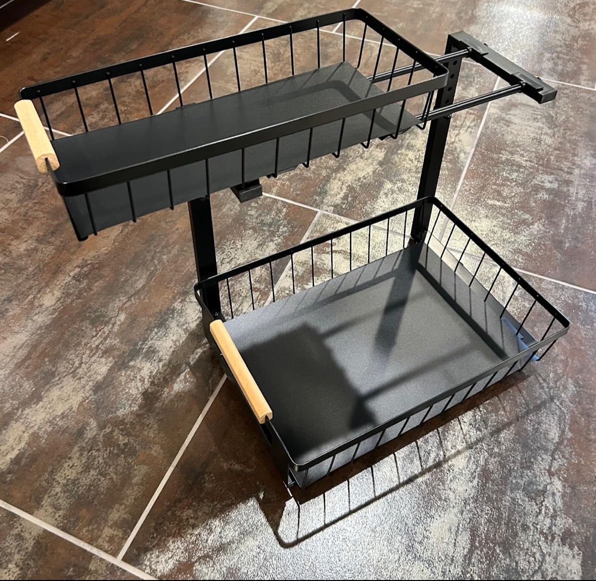 2-Tier Under Sink Organizer Slide-Out Cabinet Shelf - photo 4