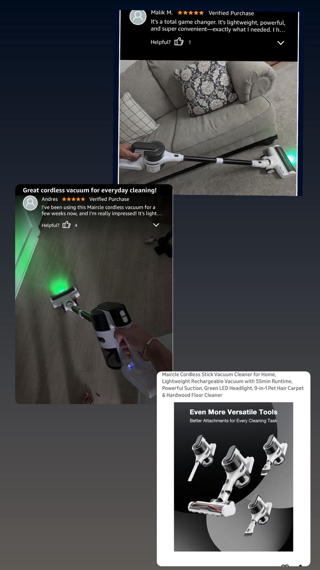 Cordless Vacuum Cleaner, 600W 50KPA 70Mins Runtime - photo 2