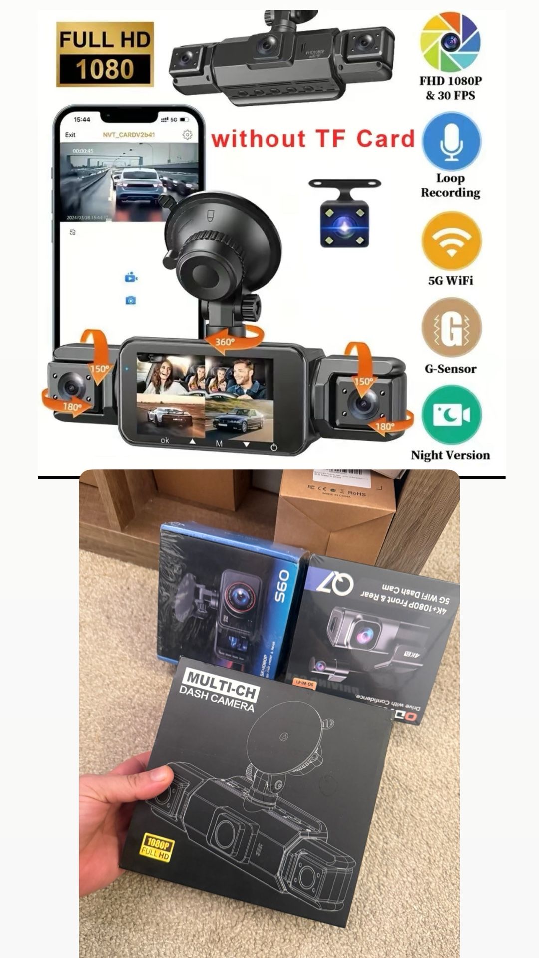 4-Channel 1080P Dash Cam 360° Panoramic View & Parking Monitor - photo 2