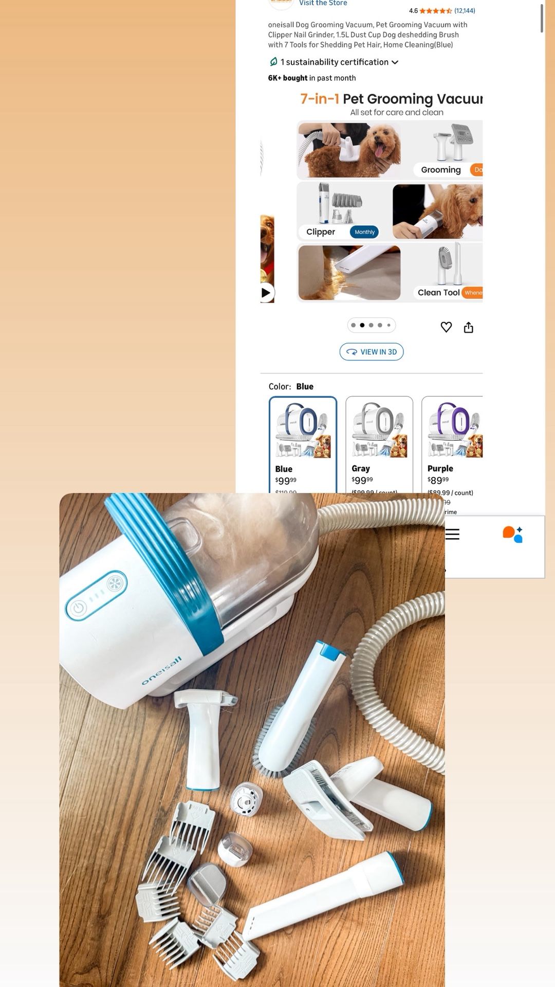 Pet Grooming Vacuum with Clipper and Nail Grinder - photo 4
