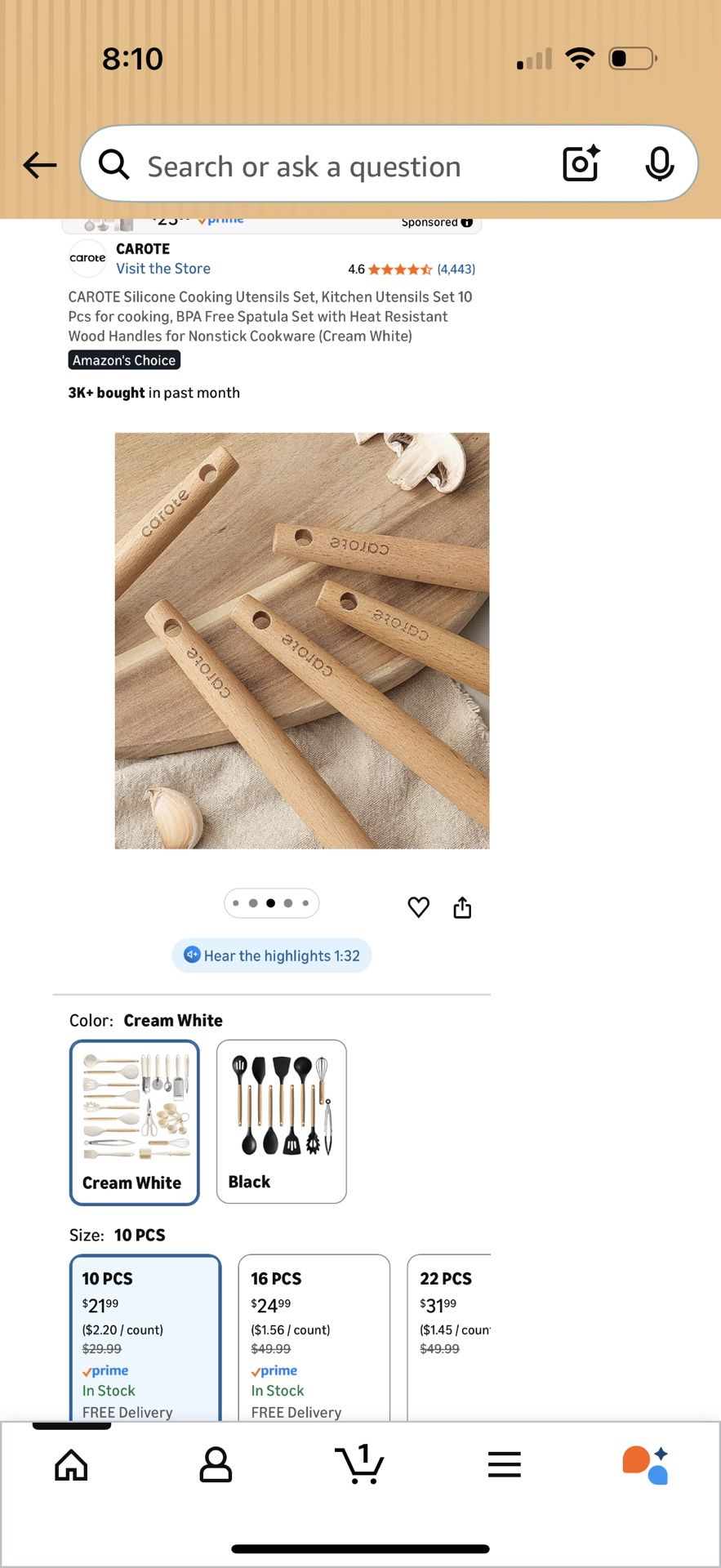 10 Pcs Silicone Cooking Utensils Set with Wood Handles - photo 3