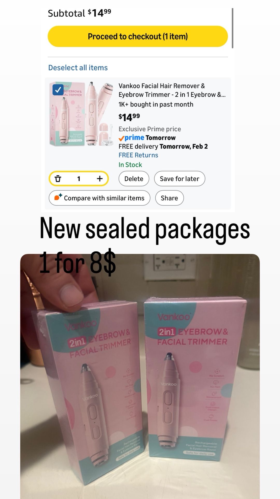 2-in-1 Facial Hair Remover & Eyebrow Trimmer