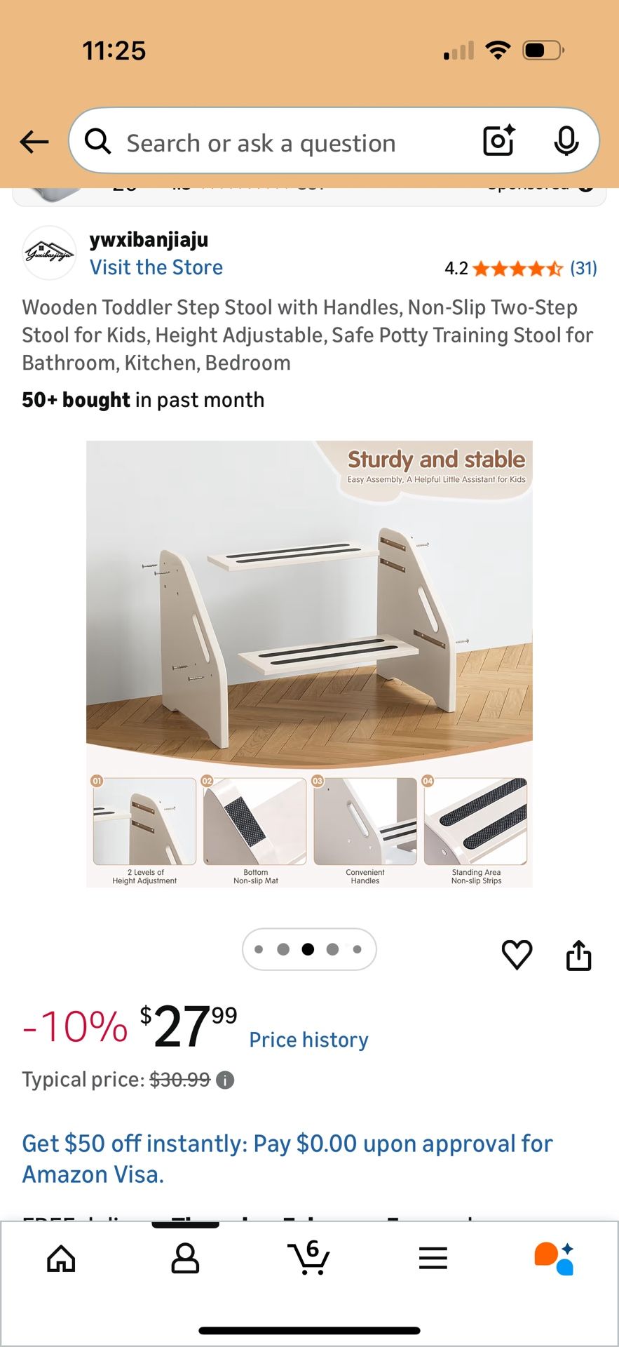Wooden Toddler Step Stool with Handles - photo 5