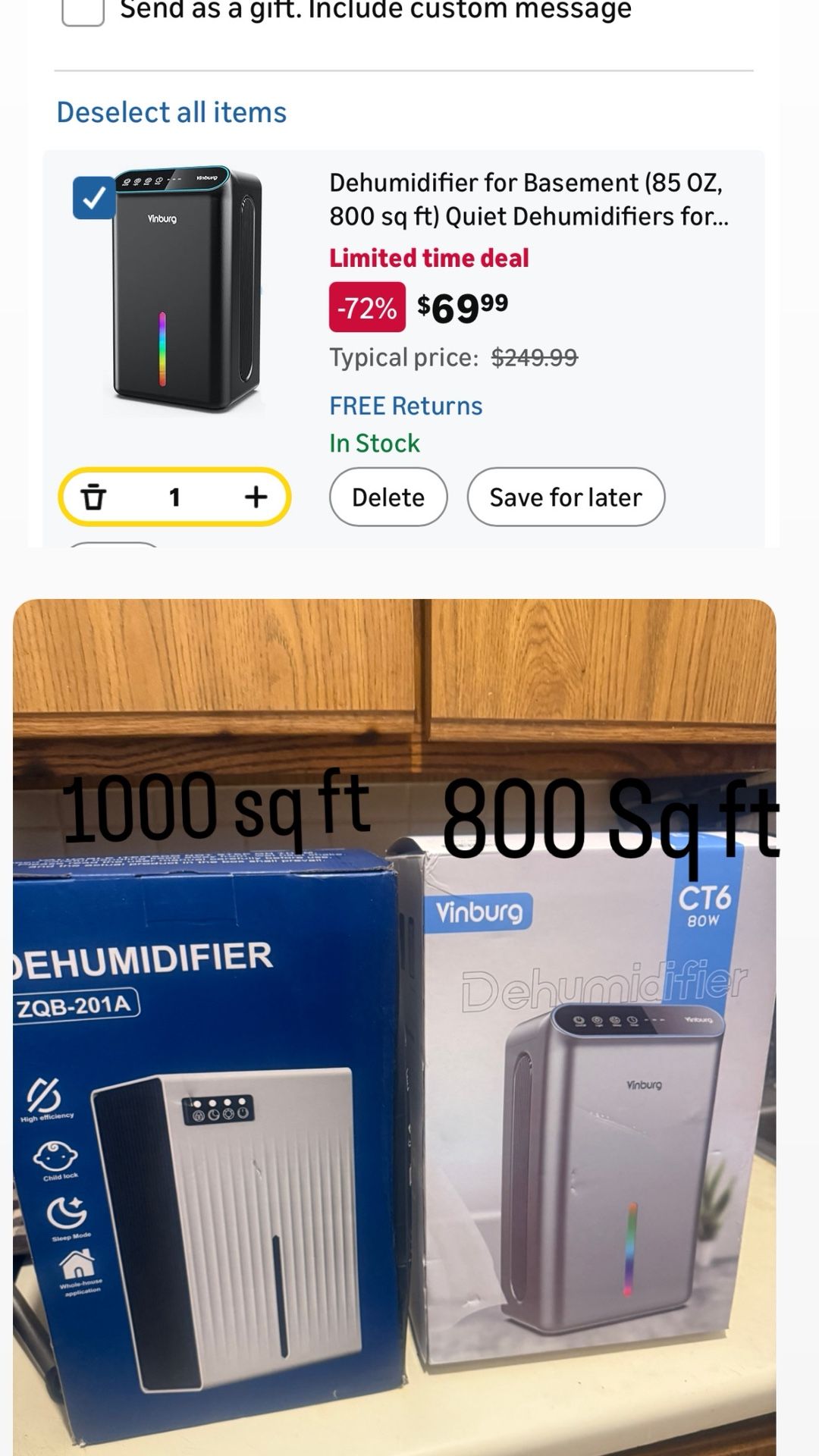 Dehumidifier for Home (1000 sq.ft) with Auto Shut Off - photo 3