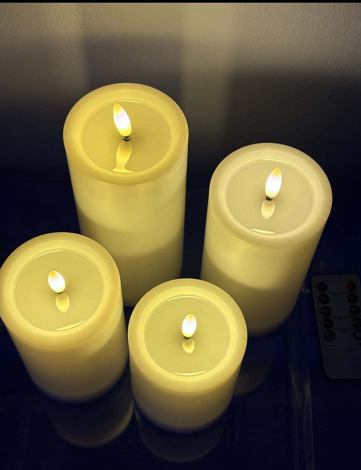 Four Vibrant LED Candle Lights with Remote Control