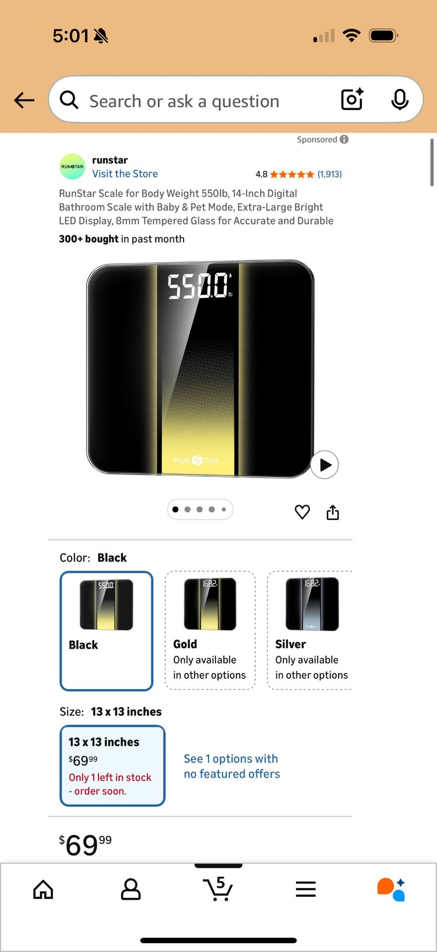 550lb Digital Bathroom Scale with Baby & Pet Mode - photo 2