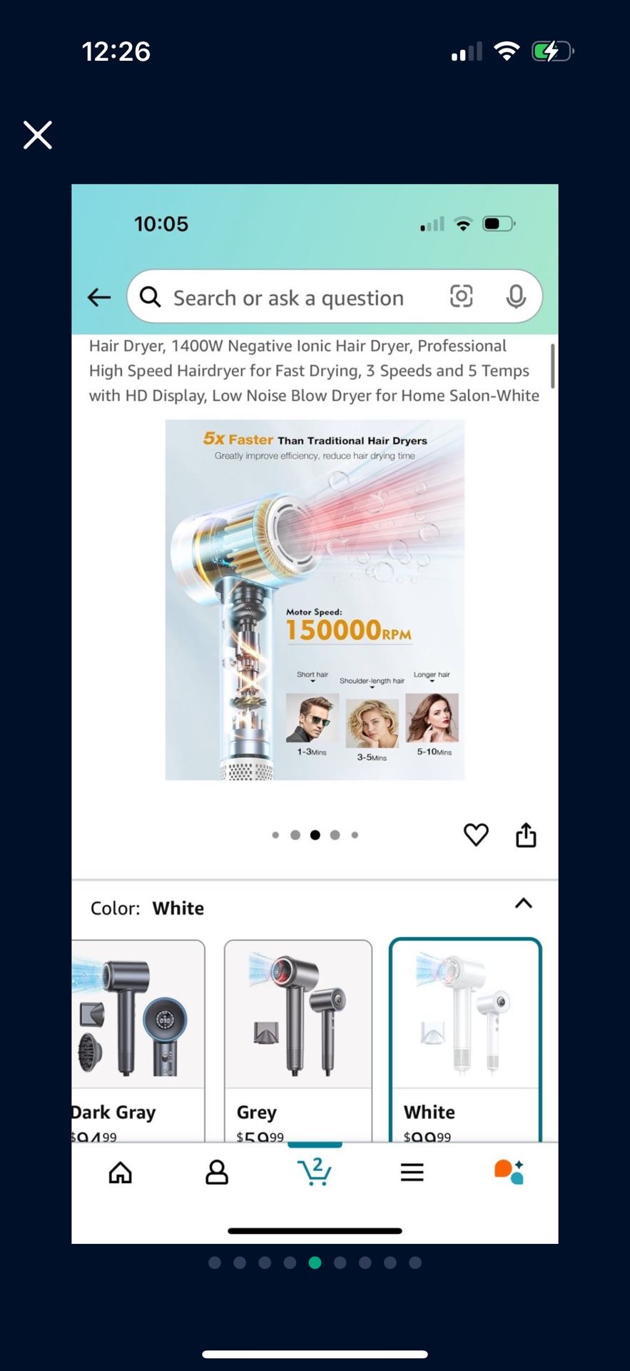 1400W Negative Ionic Professional Hair Dryer - photo 3