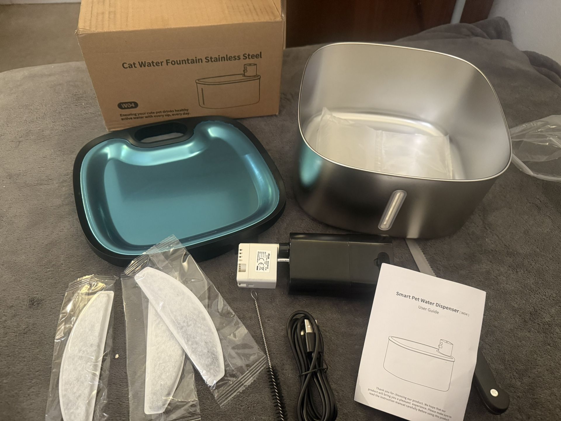Wireless Stainless Steel Cat Water Fountain 3.5L - photo 4