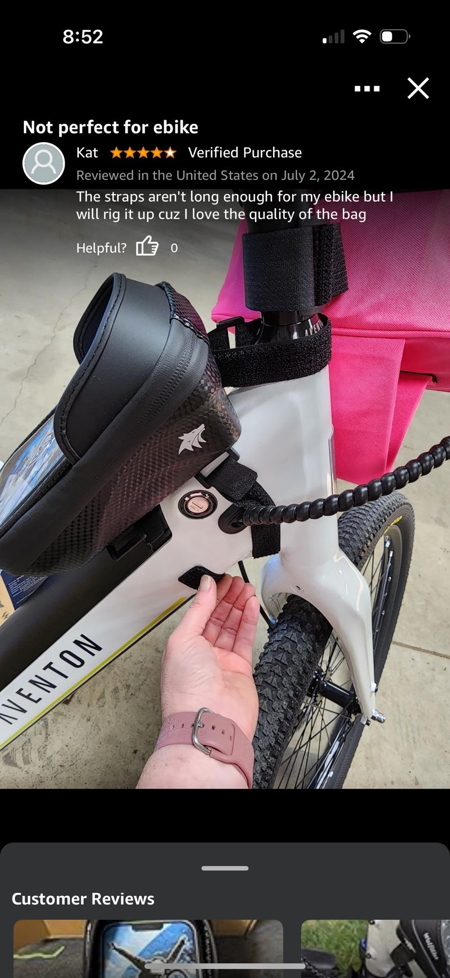 Waterproof Bike Frame Bag with Phone Holder