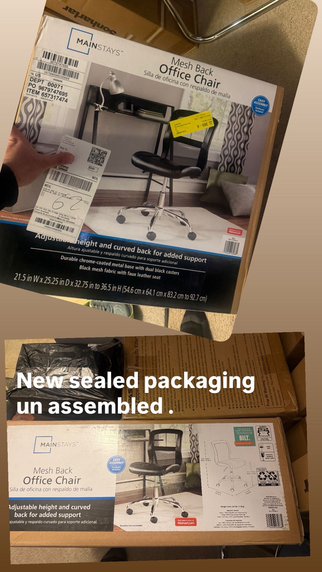 Mid-Back Vinyl Mesh Ergonomic Office Chair - New in Box - photo 2