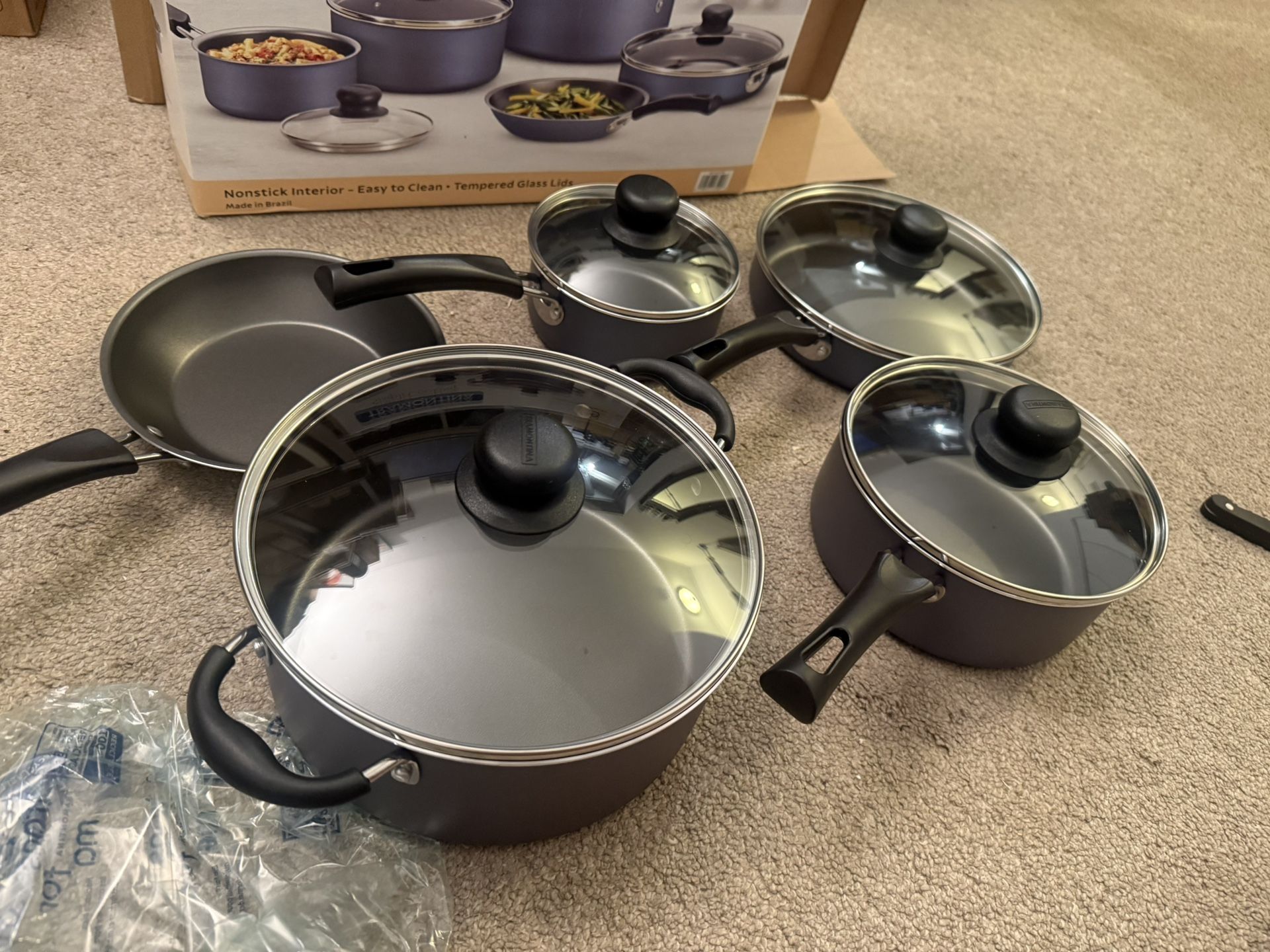 9-Piece Non-stick Cookware Set, Red - photo 2