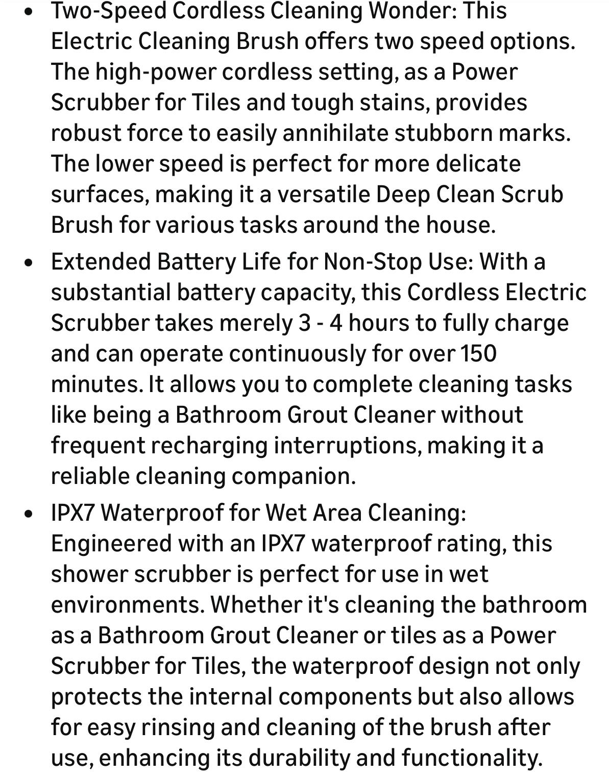 Roller Electric Spin Scrubber - 2-Speed Cordless Brush - photo 3