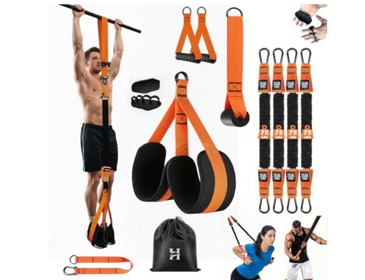 Adjustable Pull Up Assistance Bands with Foot and Knee Support