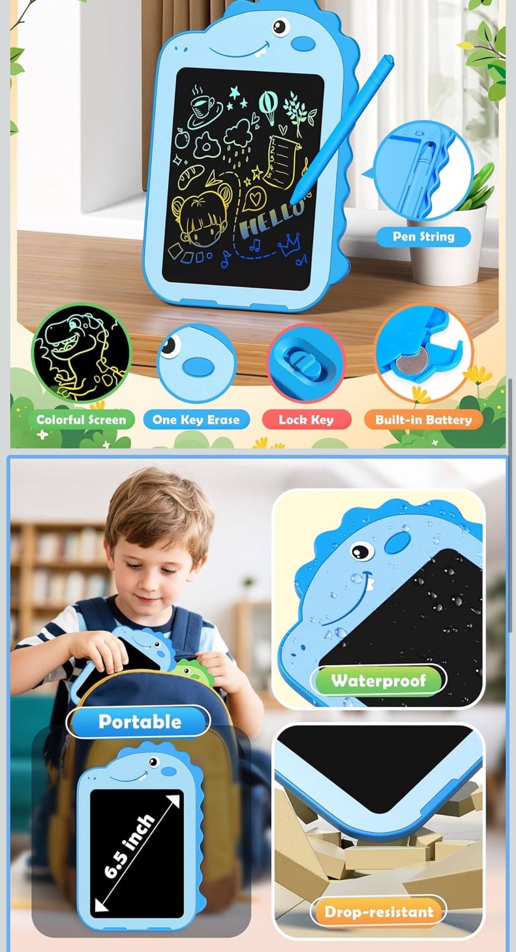 LCD Writing Tablet for Kids 6.5 Inch Colorful Doodle Board - photo 3