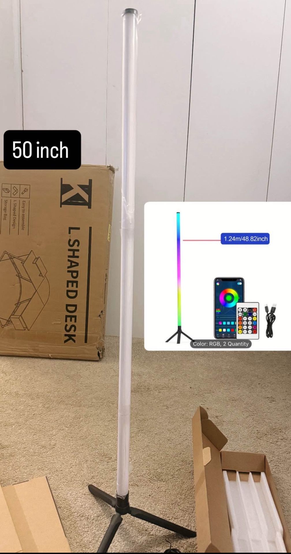 RGB LED Corner Floor Lamp with App & Remote Control - photo 2