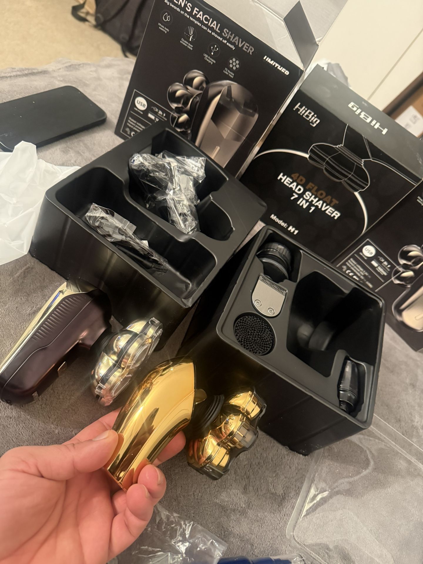 7D Arc Electric Head Shaver - 5-in-1 Grooming Kit