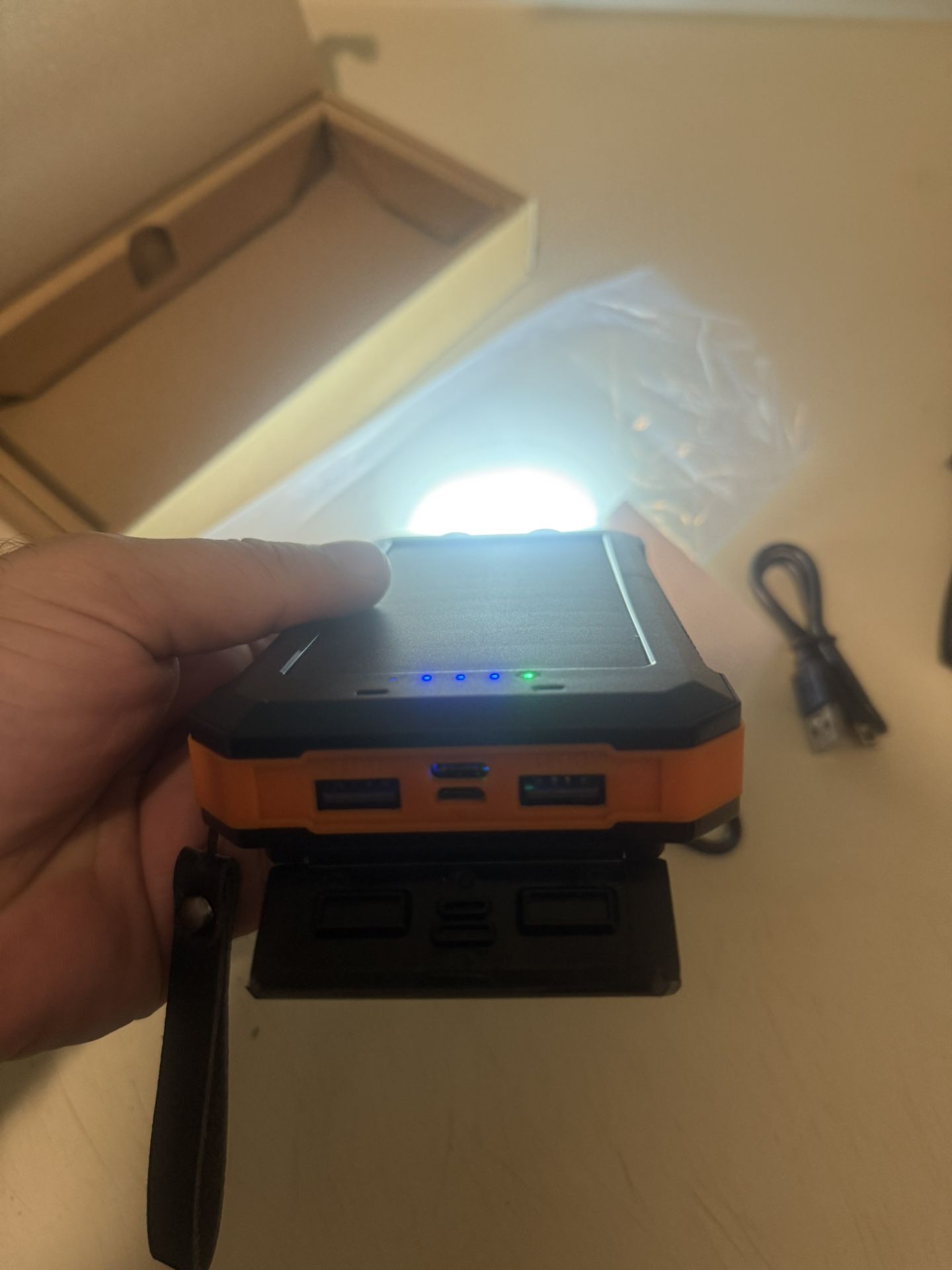 Solar Power Bank 38800mAh Portable Charger 4 Cables 4 Ports - photo 4