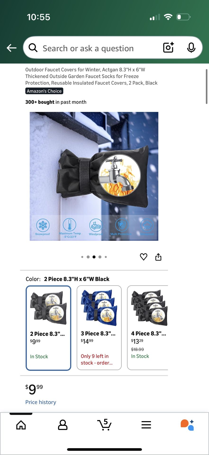 Outdoor Faucet Covers for Winter, 2 Pack - photo 3