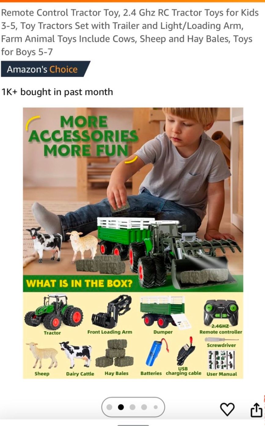 Remote Control Tractor Toy Set with Trailer and Front Loader - photo 2