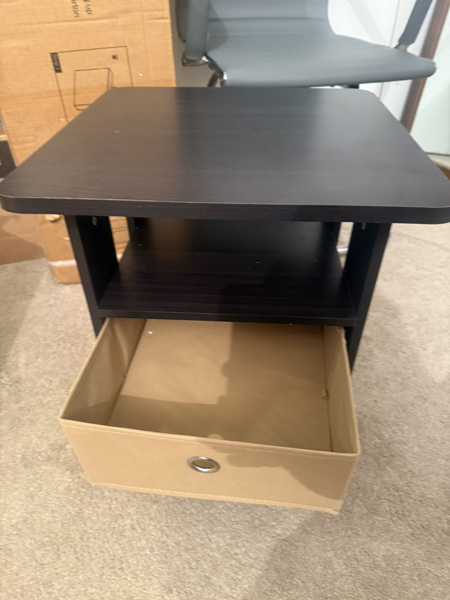 Side Table, End Table, Night Stand with Storage - Espresso - photo 5