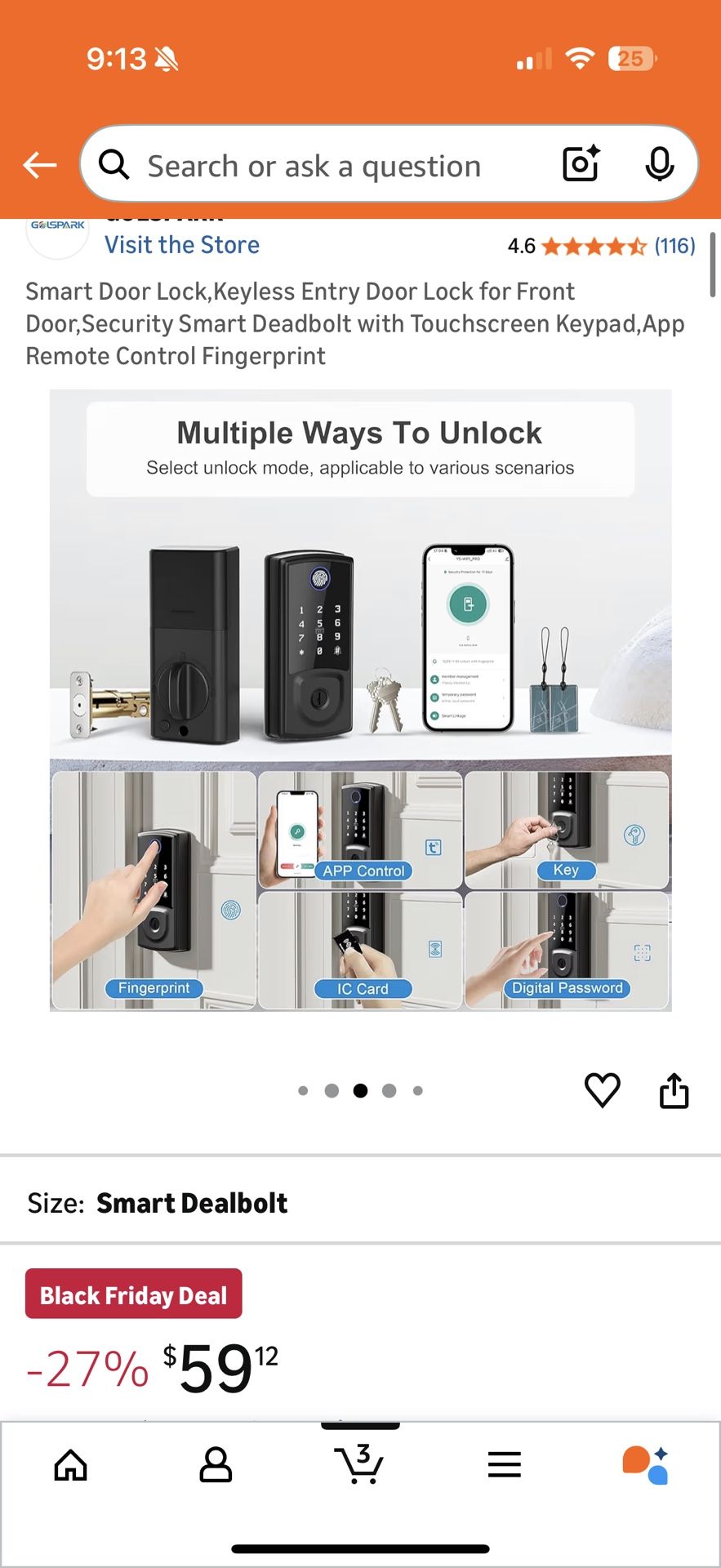 Smart Keyless Entry Deadbolt with Fingerprint & App Control - photo 4