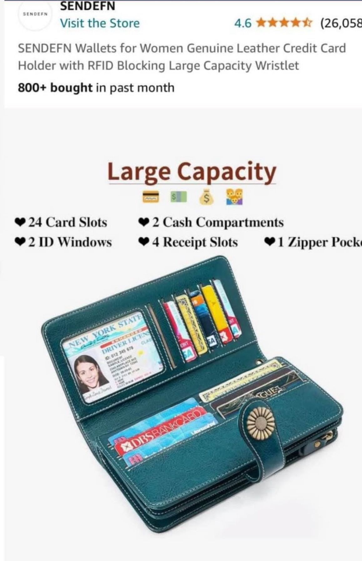 Women's Leather RFID Blocking Credit Card Wallet Wristlet - photo 4